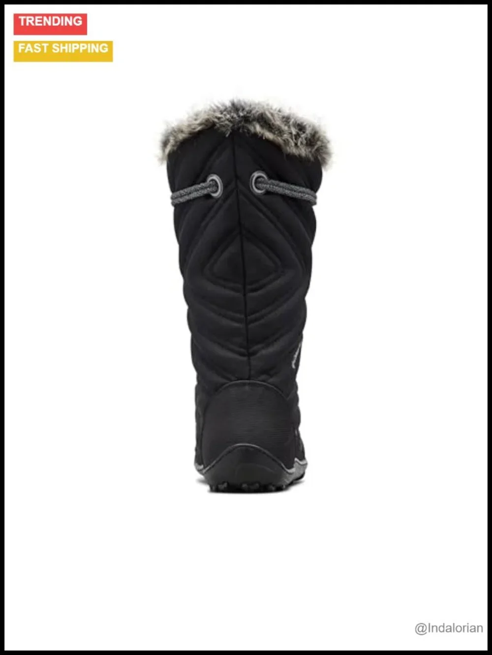 Women's Snow Boots with Faux Fur Trim - Insulated Waterproof Mid-Calf